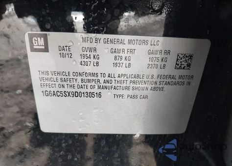 2013 Cadillac Ats Performance from USA, damaged, VIN 1G6AC5SX9D0130516